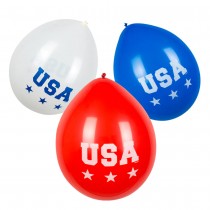 3 BALLONS LATEX USA 25CM TRICOLORE