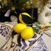 3 BRANCHES CITRON ARTIFICIEL 35CM JAUNE VERT