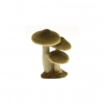 3 CHAMPIGNONS DÉCO SOCLE MOUSSE 12-14-17CM VERT