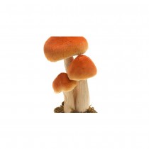 3 CHAMPIGNONS DÉCO SOCLE MOUSSE 12-9.5-17CM ORANGE