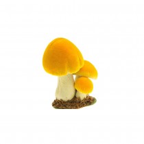 3 CHAMPIGNONS DÉCO SOCLE MOUSSE 13-10-17CM JAUNE