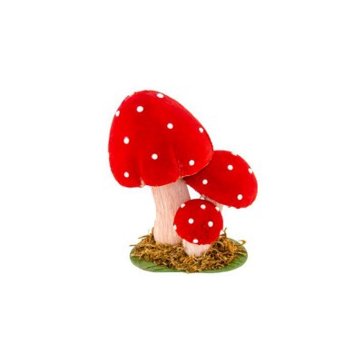 CHAMPIGNON DÉCO SOCLE MOUSSE 9.5X9.5X13CM ROUGE