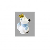 3 FIGURINES RENARD BLEU COURONNE OR