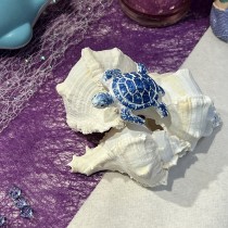 3 FIGURINES RÉSINE TORTUES DE MER 4.4X3.4CM BLEU