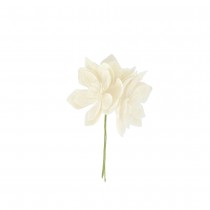 3 MAGNOLIAS VELOURS SUR TIGE 5.5X14CM BLANC