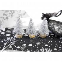 3 MINI SAPINS ARTIFICIELS 5.5X2.5CM ARGENT