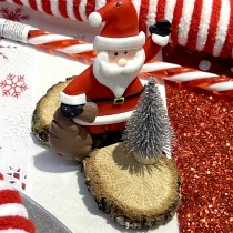 3 MINI SAPINS ARTIFICIELS 5.5X2.5CM ARGENT