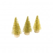 3 MINI SAPINS ARTIFICIELS 5.5X2.5CM OR