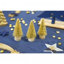 3 MINI SAPINS ARTIFICIELS 5.5X2.5CM OR