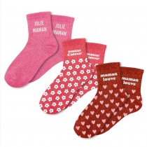 3 PAIRES DE CHAUSSETTES PAILLETTES MAMAN FEMME