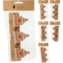 3 PINCES NO&Euml;L PAIN &Eacute;PICES FEUTRE BOIS 60X73X120MM