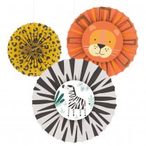 3 ROSETTES CARTON SAFARI NATURE FAUNE SAUVAGE