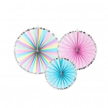 3 ROSETTES LICORNE 21-25-30CM MULTICOLORE