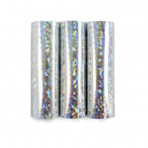 3 ROULEAUX DE SERPENTINS HOLOGRAPHIQUES 4M ARGENT