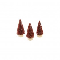 3 SAPIN ARTIFICIEL PAILLETÉ RONDIN NU 5.5CM ROUGE