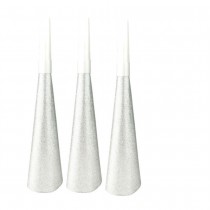 3 TROMPETTES CARTON ARGENT PAILLETÉ