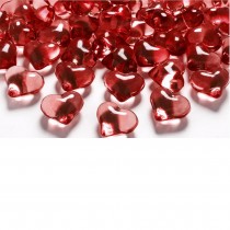 30 CŒURS 3D PLASTIQUE TEINTÉ 21MM ROUGE