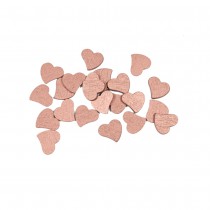 30 CONFETTIS COEUR BOIS ROSE GOLD MÉTAL