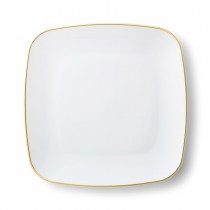 32 ASSIETTES CARRÉES PRESTIGES BLANCHES ET OR