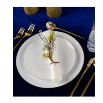 32 ASSIETTES CLASSIC COLLECTION BLANC OR