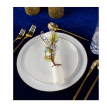 32 ASSIETTES CLASSIC COLLECTION BLANC OR