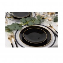 32 ASSIETTES CLASSIC COLLECTION NOIR OR