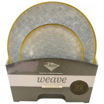 32 ASSIETTES RÉUTILISABLES WEAVE TRANSPARENT