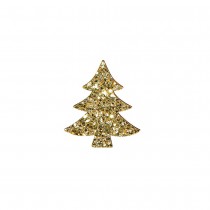 36 CONFETTIS MOTIF SAPIN PAILLETTES 3X2.5CM OR