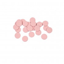 36 CONFETTIS PASTILLE ROND BOIS 1.2CM ROSE