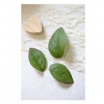 36 FEUILLES DE ROSE ARTIFICIELLE VERT