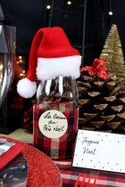 4 BONNETS PÈRE NOËL POUR BOUTEILLE