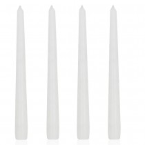 4 BOUGIES FLAMBEAUX CONIQUES 25CM 8H BLANC