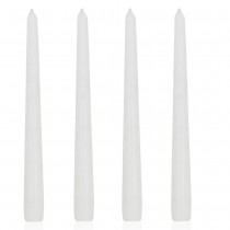 4 BOUGIES FLAMBEAUX CONIQUES 25CM 8H BLANC