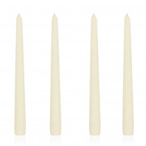 4 BOUGIES FLAMBEAUX CONIQUES 25CM 8H CRÈME
