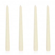 4 BOUGIES FLAMBEAUX CONIQUES 25CM 8H CRÈME