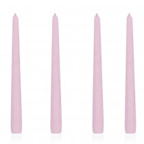 4 BOUGIES FLAMBEAUX CONIQUES 25CM 8H ROSE PÂLE