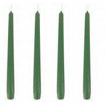 4 BOUGIES FLAMBEAUX CONIQUES 25CM 8H VERT SAPIN