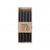 4 BOUGIES FLAMBEAUX RUSTIQUE 25CM 10H NOIR