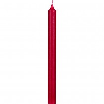 4 BOUGIES FLAMBEAUX RUSTIQUE 25CM 10H ROUGE