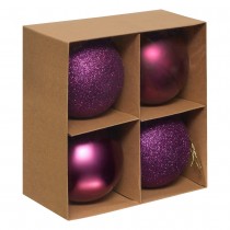 4 BOULES DÉCO SUSPENSION POLYSTYRÈNE 10CM VIOLET