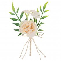 4 BOUQUETS ROSE JASMIN ARTIFICIEL NUD 15CM BEIGE