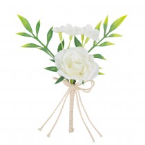 4 BOUQUETS ROSE JASMIN ARTIFICIEL NUD 15CM BLANC