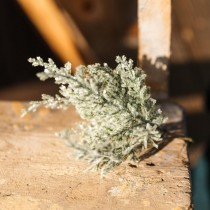 4 BRANCHES SAPIN GIVRE ARTIFICIEL 20CM VERT IRISÉ