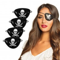 4 CACHES-?\'IL PLASTIQUE PIRATE JOLLY ROGER ADULTE