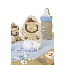 4 CENTRES DE TABLE PAPIER LION 14.5X10.5CM