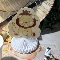 4 CENTRES DE TABLE PAPIER LION 14.5X10.5CM