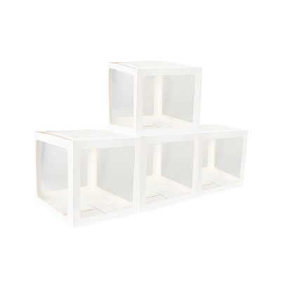 4 CUBES CARTON RIGIDE PERSONNALISABLE 30CM BLANC