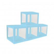 4 CUBES CARTON RIGIDE PERSONNALISABLE 30CM BLEU