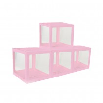 4 CUBES CARTON RIGIDE PERSONNALISABLE 30CM ROSE