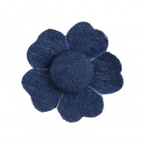 4 FLEURS EN JEAN AUTOCOLLANTES 3,5 X 4 CM